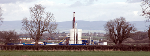 Fracking well being drilled