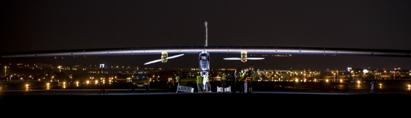 Solar Impulse at night